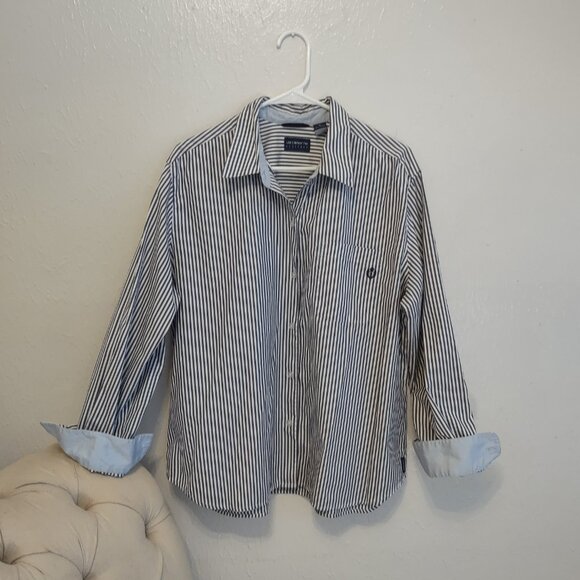SOLD Vintage Liz Sport Striped Button Down Blouse Sz. XL - Picture 7 of 7